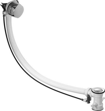Zestaw przelewowo-odpływowy DURAVIT Quadroval średnica odpływu 52 mm chrom z napełnianiem wody | 791206000001000