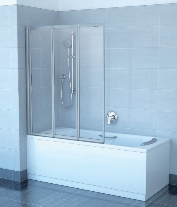 Parawan składany, 3-elementowy RAVAK Supernova VS3-130 1300 x 1400 mm biały szkło hartowane Rain bez powłoki | 795V010041