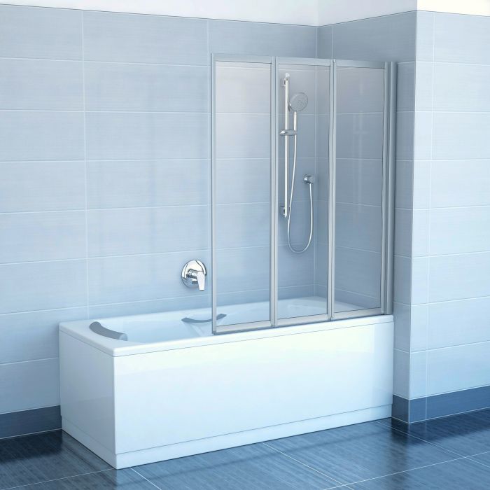 Parawan składany, 3-elementowy RAVAK Supernova VS3-130 1300 x 1400 mm satin szkło hartowane Grape bez powłoki | 795V0U00ZG