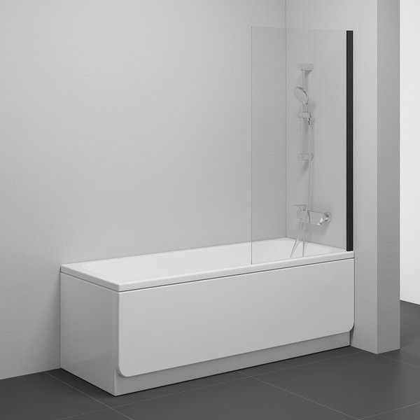 Parawan składany, 3-elementowy RAVAK NVS1 strona uniwersalna 800 x 1400 mm czarny szkło hartowane transparent bez powłoki | 7O840300Z1