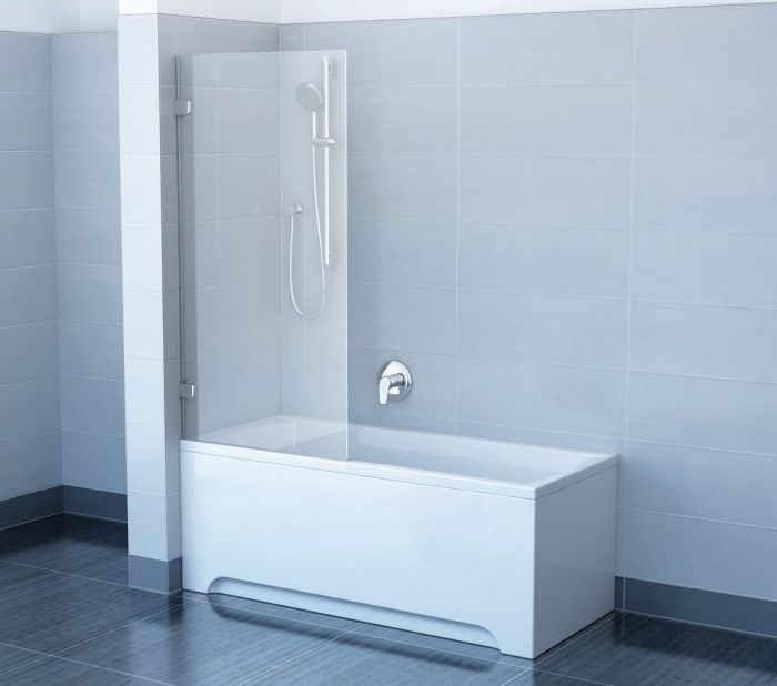 Parawan 1-elementowy, nieruchomy RAVAK Brilliant BVS1-80 800 x 1500 mm chrom szkło hartowane transparent bez powłoki | 7U840A00Z1