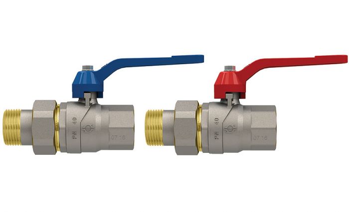Zawór kulowy z rączką i śrubunkiem EVOLUTION GP 2240 3/4" GW x GZ PN 40