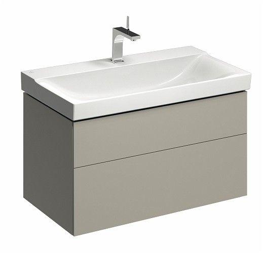 Szafka podumywalkowa wisząca 880 x 462 x 530 mm ciepły szary mat 2 szuflady GEBERIT Xeno2 | 500509001