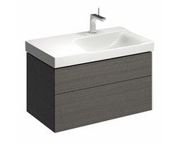 Szafka podumywalkowa wisząca 880 x 462 x 220 mm szara mat płótno 2 szuflady GEBERIT Xeno2 | 500516431