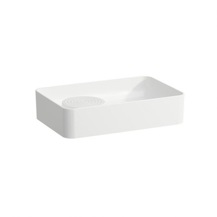 Umywalka SaphirKeramik ROCA VAL nablatowa prostokątny bez otworu 550 x 360 mm biała | H8122820001091