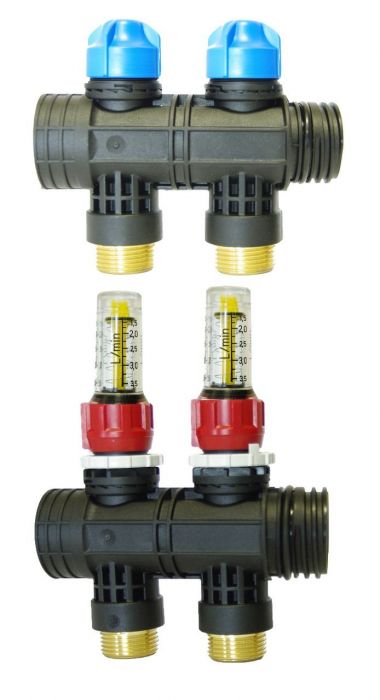 Rozszerzenie rozdzielacza ProCalida EF1 o 2 obiegi przepływomierz 0,2÷1,6 l/min AFRISO | 81252