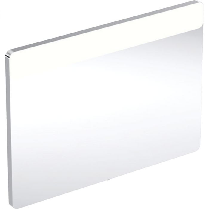 Lustro podświetlane przełącznik mechaniczny 900 x 650 mm aluminium szczotkowane oświetlenie LED u góry GEBERIT OPTION SQUARE | 819200000