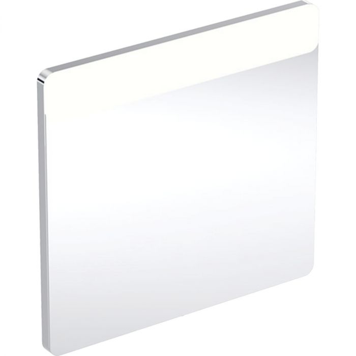 Lustro podświetlane przełącznik mechaniczny 700 x 650 mm aluminium szczotkowane oświetlenie LED u góry GEBERIT OPTION SQUARE | 819270000