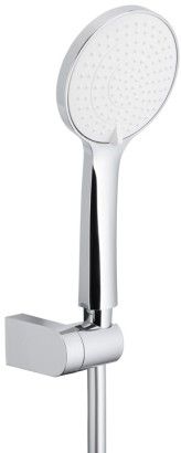 Zestaw prysznicowy 3-funkcyjna ARMATURA KRAKÓW ANGELIT biały/chrom w komplecie: rączka natryskowa 3 -funkcyjna silikonowa, wąż FLEX PVC 1500 mm, uchwyt ścienny | 84124340