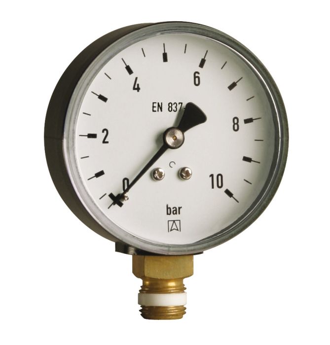 Manometr standardowy w obudowie metalowej RF 63 D201 0-10 bar, klasa 1,6