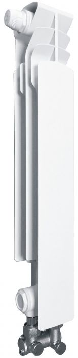 Element grzejny lewy aluminiowy G 500 F/D 572 x 86.5 x 90 mm przyłącze dolne biały