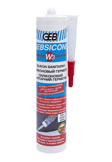 Silikon sanitarny GEBSICONE W3 biały 280 ml