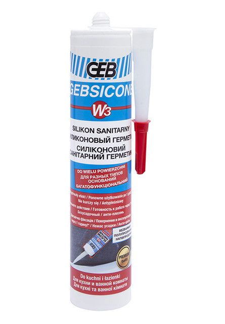 Silikon sanitarny GEBSICONE W3 bezbarwny 280 ml