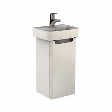 Szafka podumywalkowa wisząca 325 x 285 x 591 mm biała połysk 1 drzwiczki GEBERIT Rekord | 89541000