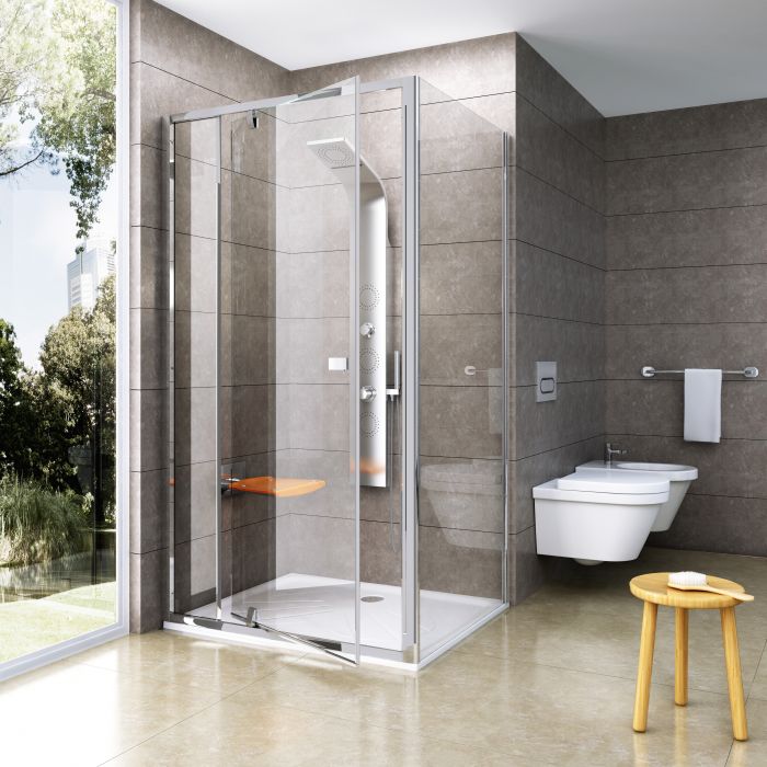 Ścianka stała RAVAK Pivot PPS-90 900 x 1900 mm biała szkło hartowane transparent bez powłoki | 90G70100Z1