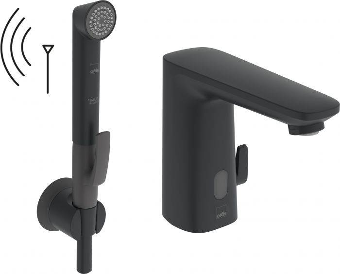 Bateria umywalkowa bezdotykowa z Bluetooth ORAS ELECTRA Digital czarna mat | 9222FZ33