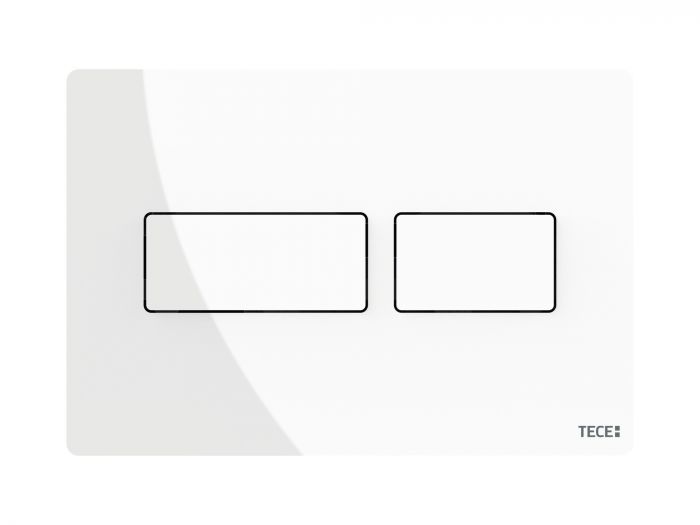 Przycisk spłukujący podwójny do WC TECEsolid 220  x 150  x 6 mm biały połysk