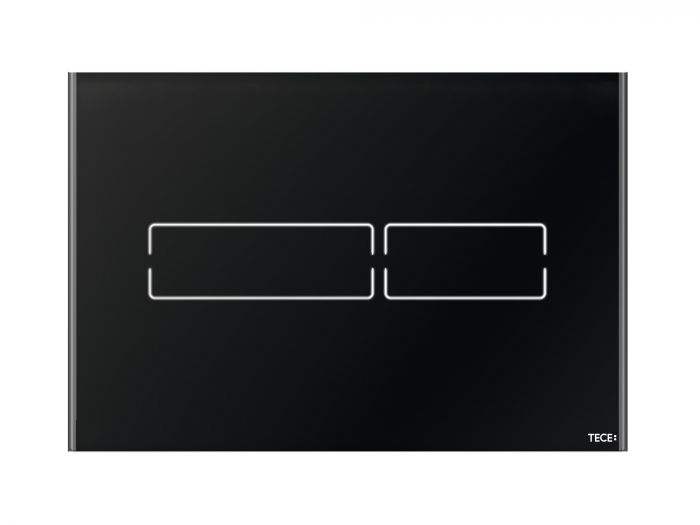Przycisk spłukujący do WC TECElux mini 220  x 150  x 8 mm z uruchamianiem elektronicznym szkło czarny