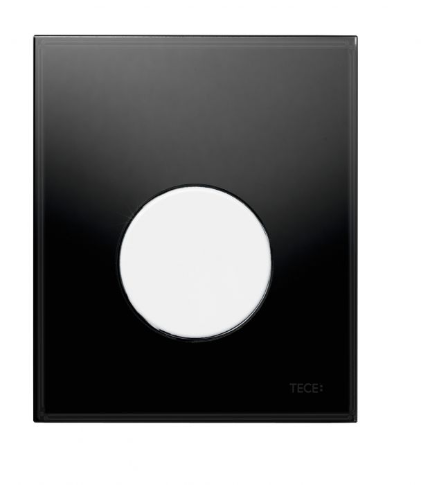 Przycisk spłukujący TECE TECEloop pojedynczy do pisuaru szkło czarny/biały 104 x 124 x 11 mm | 9242654
