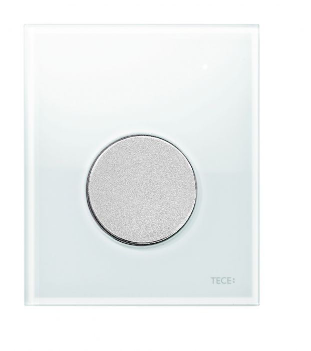 Przycisk spłukujący TECE TECEloop pojedynczy do pisuaru szkło biały/chrom mat 104 x 124 x 11 mm | 9242659