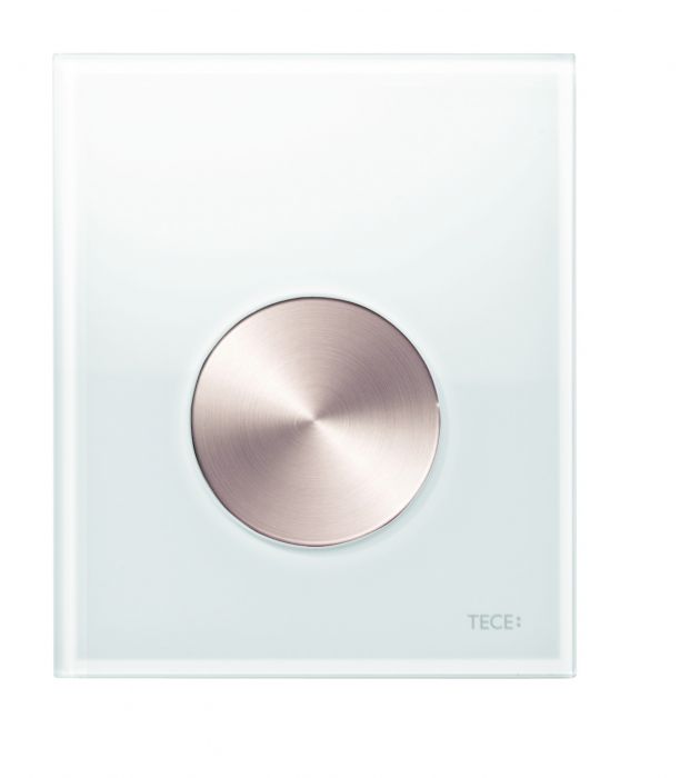 Przycisk spłukujący TECE TECEloop pojedynczy do pisuaru szkło/stal szczotkowana biały 104 x 124 x 11 mm | 9242661