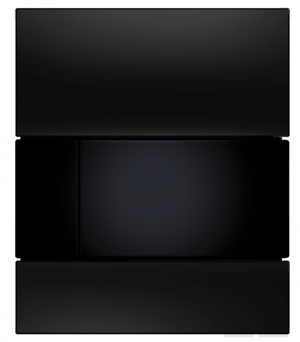 Przycisk spłukujący pojedynczy do pisuaru TECEsquare 124  x 104  x 11 mm z wkładką zaworową szkło czarny/czarny