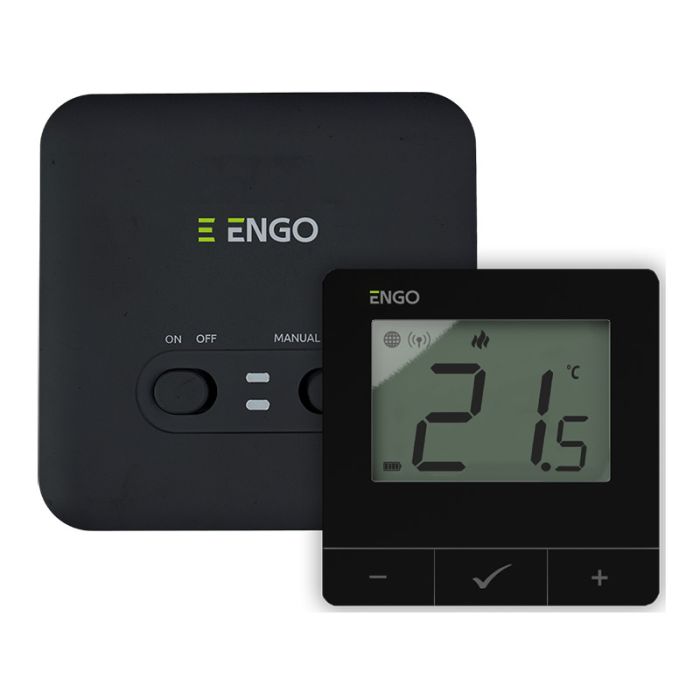 Regulator temperatury bezprzewodowy, bateryjny, Wi-Fi czarny, 868MHz  ENGO E20i-B   | 932312647