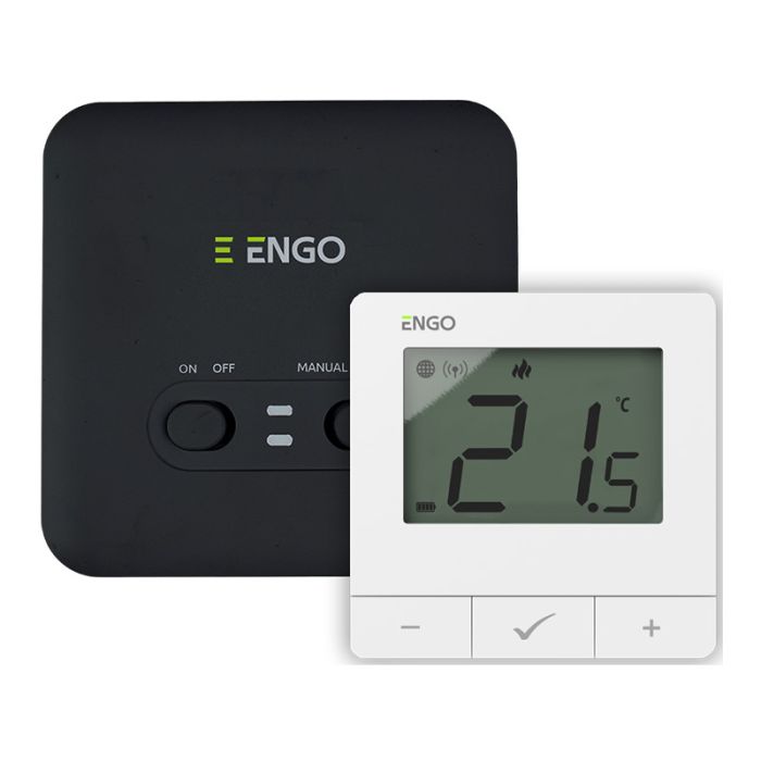 Regulator temperatury bezprzewodowy, bateryjny, Wi-Fi, Internetowy biały, 868MHz ENGO E20i-W  | 932312648