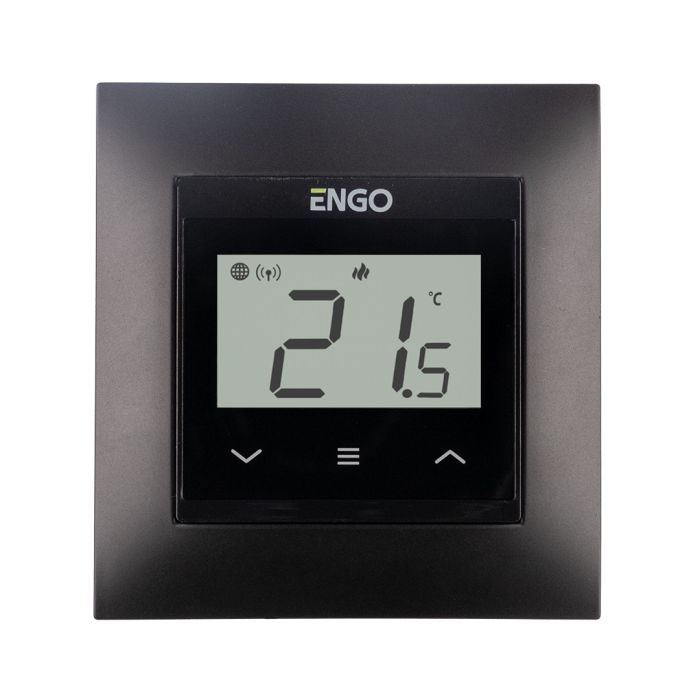 Regulator temperatury internetowy, Wi-Fi  do ramki 55x55, 230V, czarny ENGO E55-B  | 932312951