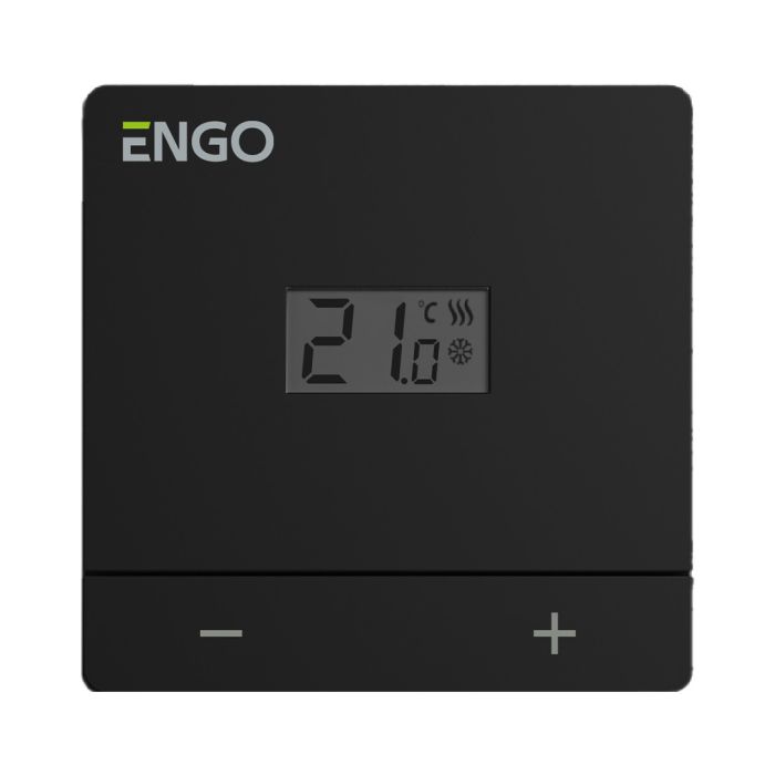 Regulator temperatury dobowy, natynkowy bateryjny, czarny ENGO EASY-BATB   | 932332983