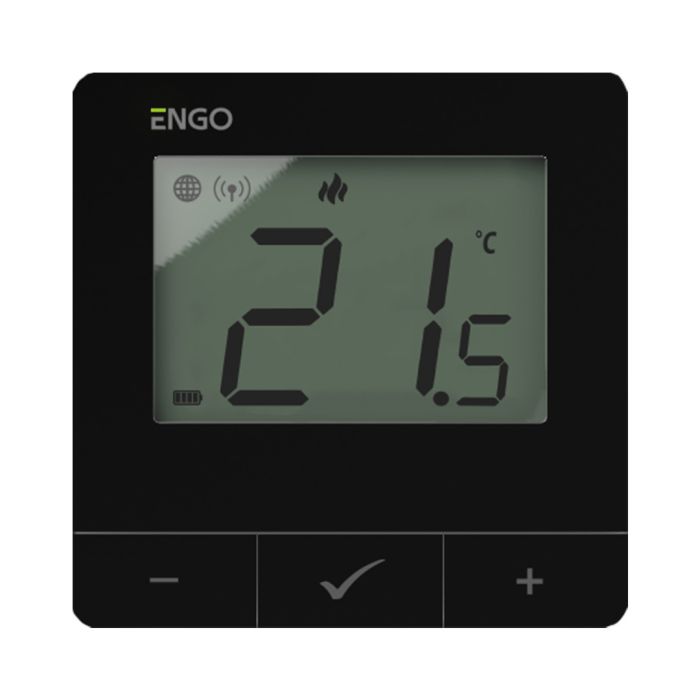Regulator temperatury natynkowy bateryjny, czarny, ZigBee/868MHz ENGO E25-BATB  | 932342946