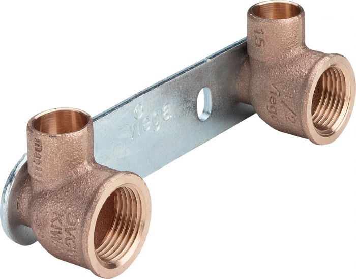 Jednostka montażowa płaska z kolankami z brązu/ stal ocynkowana przyłącze lutowane GW 15 mm x 1/2" / 100 94476.2
