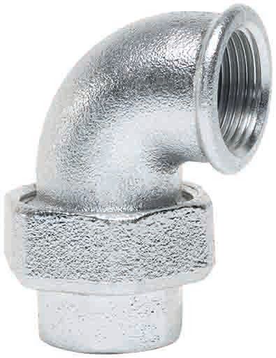 Dwuzłączka gwintowana kolankowa nakrętna płaska żeliwna ocynk GW x GW 1 1/4"