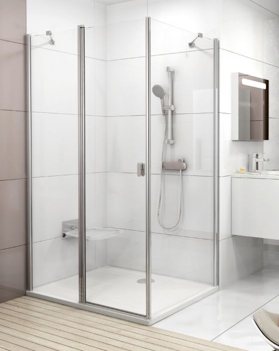Ścianka prostokątny RAVAK Chrome CPS-100 strona uniwersalna 1000 x 1950 mm alubright szkło hartowane transparent bez powłoki | 9QVA0C00Z1