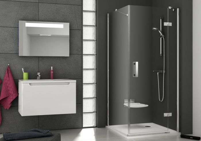 Ścianka stała RAVAK SmartLine SMPS-100 strona lewa 1000 x 1900 mm chrom szkło hartowane transparent bez powłoki | 9SLA0A00Z1