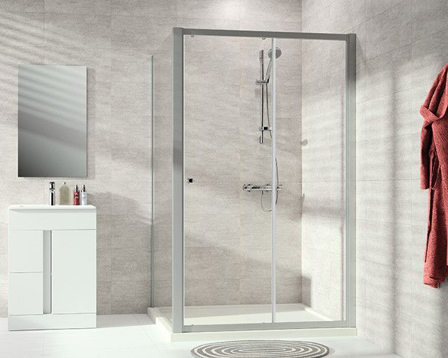 Drzwi HUPPE Alpha2 1200 x 1900 mm srebrne połysk przezroczyste z powłoką Anti-Plaque | A20422069322