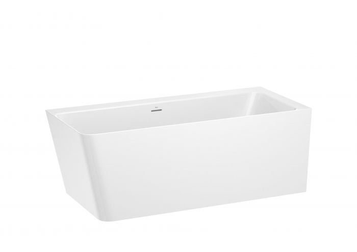 Wanna kompozytowa Stonex asymetryczny narożna ROCA ONA 1600 700 x 590 mm biała podwójne oparcie, pólka 11 cm w zestawie syfon typu klik-klak | A248638000
