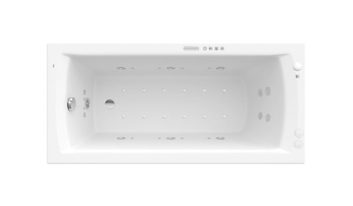 LINEA XL wanna akrylowa prostokątny 1600 x 750 mm biała z systemem EFFECTS GOLD + opcja