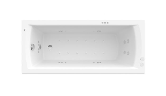 LINEA XL wanna akrylowa prostokątny 1700 x 750 mm biała z systemem SMART WATERAIR + opcja