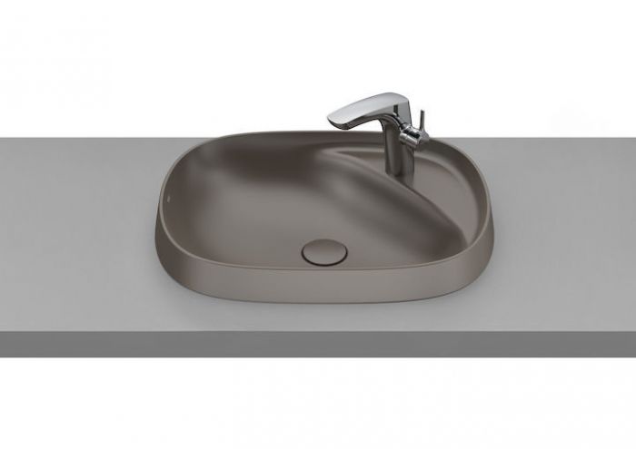 Umywalka FINECERAMIC ROCA BEYOND blatowa 585 x 450 x 120 mm cafe | A3270B6660