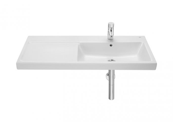 Umywalka ceramiczna ROCA ALTER ścienna asymetryczny z otworem z przelewem 1000 x 460 x 175 mm biała | A3270ME000