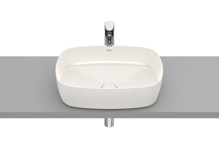 Umywalka FINECERAMIC ROCA INSPIRA SOFT nablatowa bez otworu bez przelewu 500 x 370 x 140 mm beżowa | A327500650