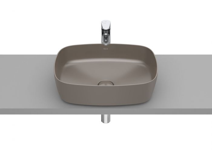 Umywalka FINECERAMIC ROCA INSPIRA SOFT nablatowa bez otworu bez przelewu 500 x 370 x 140 mm cafe | A327500660