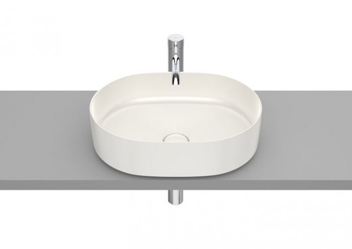 Umywalka FINECERAMIC ROCA INSPIRA ROUND nablatowa 500 x 370 x 140 mm beżowa | A327520650