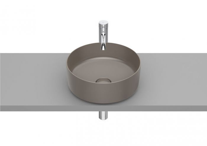 Umywalka FINECERAMIC ROCA INSPIRA ROUND nablatowa bez otworu bez przelewu 370 x 370 x 140 mm cafe | A327523660
