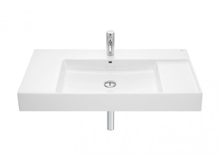 Umywalka ROCA INSPIRA SQUARE ścienna z otworem 1000 x 490 x 110 mm biała z zestawem mocującym | A32752A000
