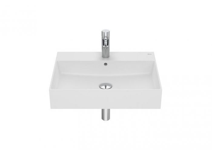 Umywalka FINECERAMIC ROCA INSPIRA SQUARE ścienna cienkościenna 600 x 490 x 120 mm biała matowa | A32752C620