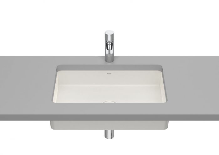 INSPIRA SQUARE umywalka FINECERAMIC podblatowa prostokątny 540 x 320 mm beżowa w komplecie: zestaw montażowy