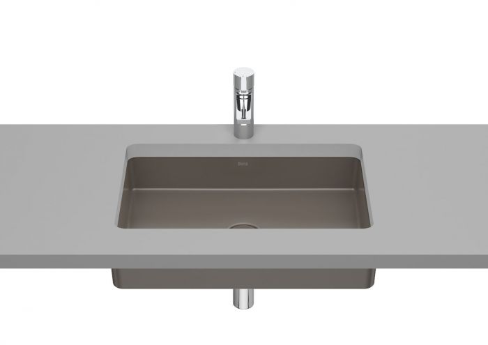 Umywalka FINECERAMIC ROCA INSPIRA SQUARE podblatowa prostokątny bez otworu 540 x 320 x 100 mm cafe bez powłoki  | A327535660