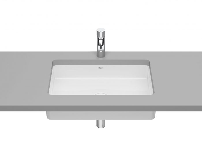 Umywalka FINECERAMIC ROCA INSPIRA SQUARE podblatowa prostokątny bez otworu 540 x 320 x 100 mm biała z powłoką Supraglaze  | A327535S00